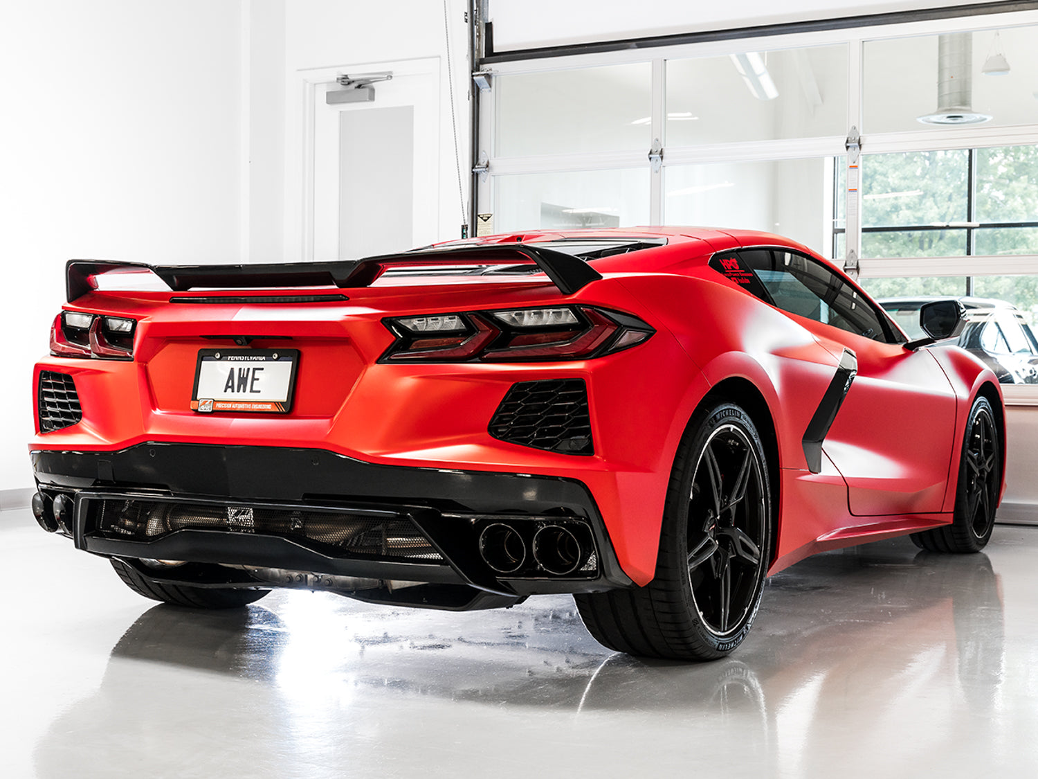 AWE Tuning 2020 Chevrolet Corvette (C8) Touring Edition Exhaust - Quad Diamond Black Tips - 3015-43159