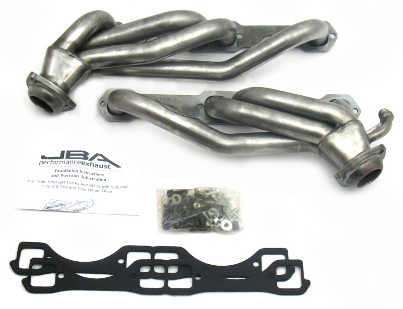 JBA 96-00 GM Truck 5.0L/5.7L SBC w/o A.I.R. 1-1/2in Primary Raw 409SS Cat4Ward Header - 1832S for 1996-2000 Chevrolet C2500 -