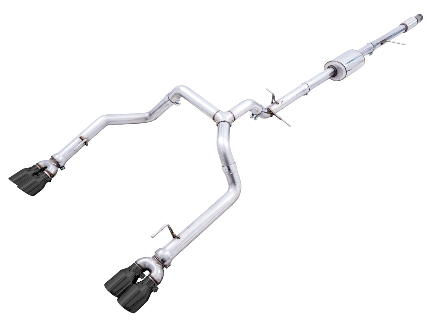 AWE Tuning 4th Gen GM 1500 5.3L 0FG Catback Split Rear Exit (w/ Bumper Cutouts) - Quad Diamond Tips - 3015-43202