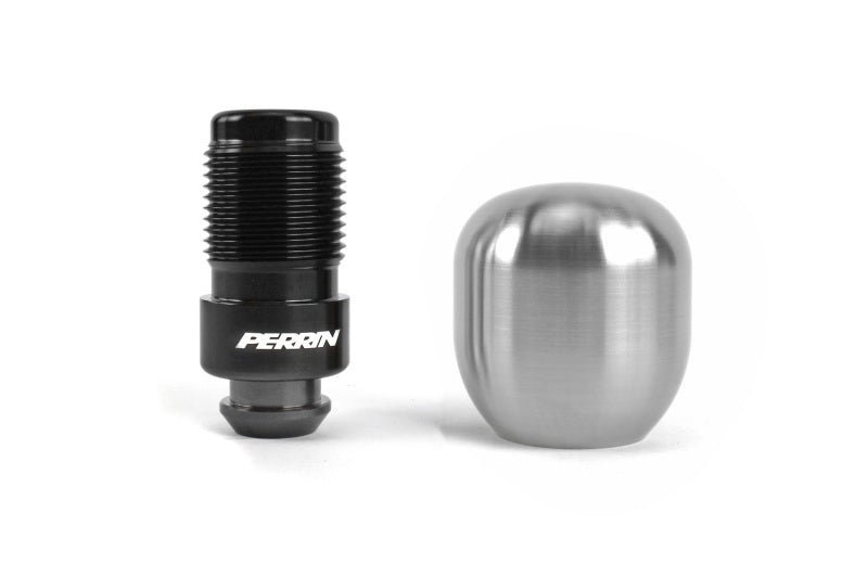 Perrin WRX 5-Speed Brushed Barrel 1.85in Stainless Steel Shift Knob - PSP-INR-130-2 by Perrin Performance - front view