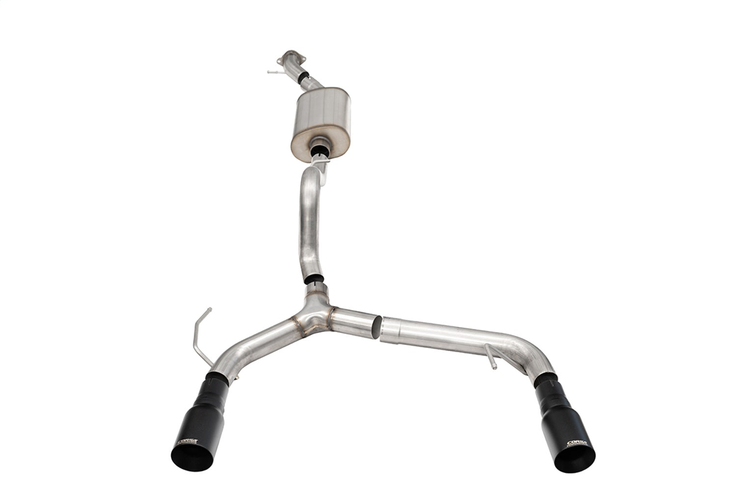 Corsa 21-24 Ford Bronco 2.3L 2-Door 2.75in Cat-Back Dual Rear Exhaust w/ 4in Straight-Cut Black Tips - 21204BPC