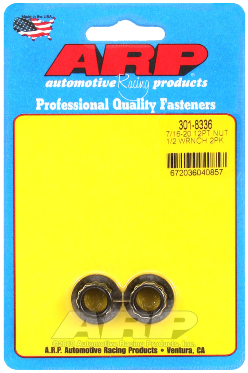 ARP 7/16in-20 1/2 Socket 12pt Nut Kit 2 Pack - 301-8336 by ARP