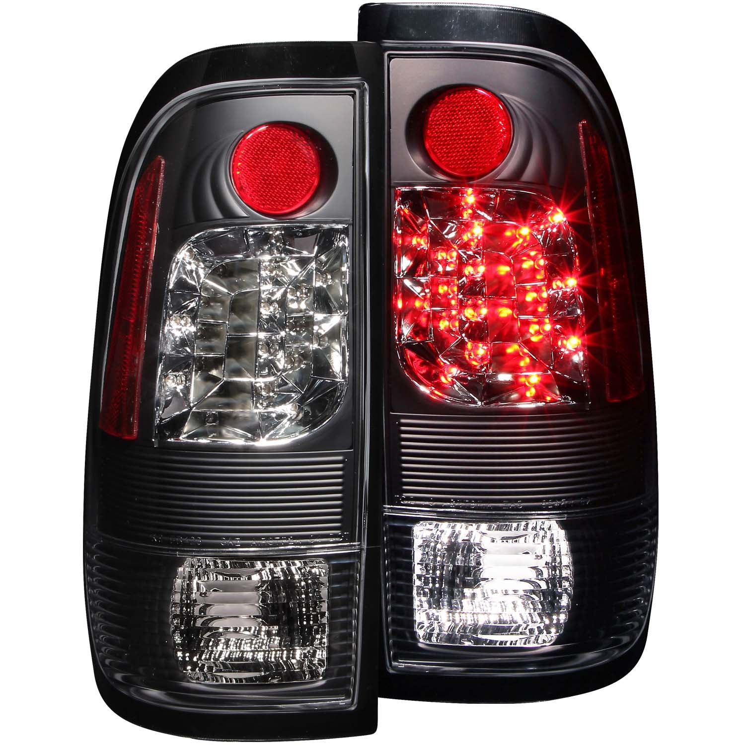 ANZO 1997-2003 Ford F-150 LED Taillights Black - 311027 for 1997-2007 Ford F 250 - front view