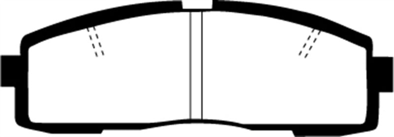EBC 86-92 Toyota Supra 2.8 Redstuff Rear Brake Pads - DP3608/2C for 1986-1992 Toyota Supra - angle view