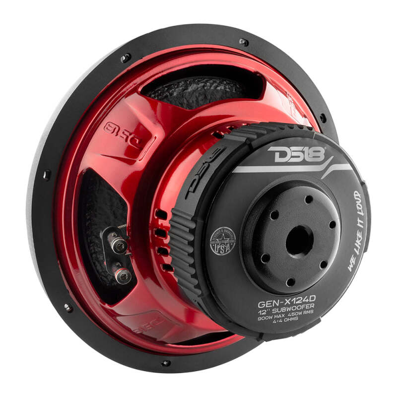DS18 12in 450 Watts RMS 4 ohm DVC Subwoofer Ferrite Motor And Dual Voice Coils - GEN-X124D - detail view
