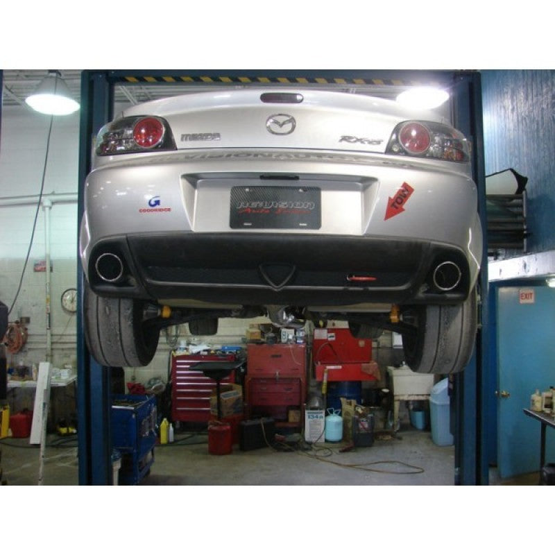 Turbo XS RX8 Catback Exhaust (Gen 2 Requires Longer Hangers) - RX8-CBE for 2004-2011 Mazda RX 8 - front view