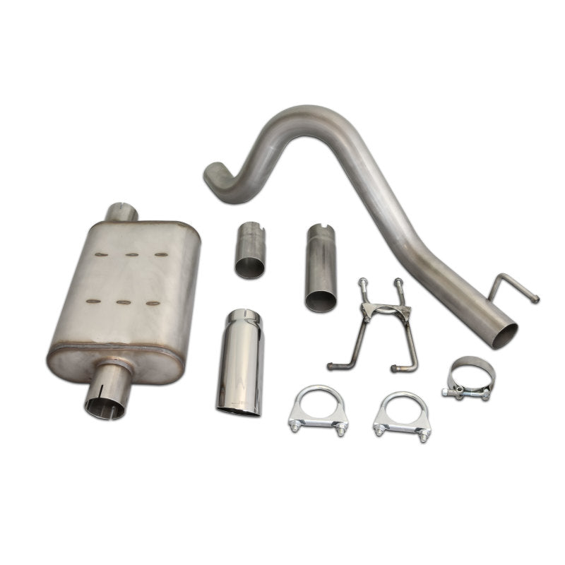 JBA 87-96 Jeep Wrangler YJ 2.5L/4.0L/4.2L 304SS Single Rear Exit Cat-Back Exhaust - 30-1502 for 1987-1995 Jeep Wrangler - fro