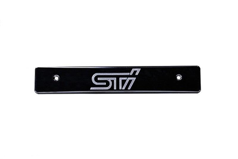 Turbo XS 08-14 Subaru WRX/STi Billet Aluminum License Plate Delete Black Machined STi Logo - WS08-LPD-BLK-STI for 2008-2014 S