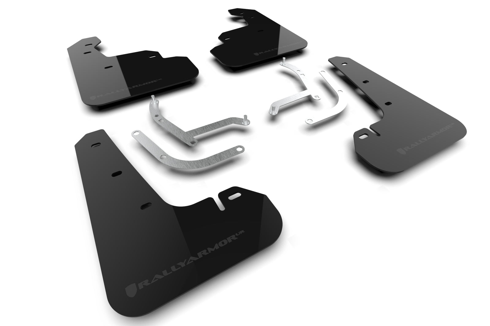 Rally Armor 2024 Subaru Impreza Black UR Mud Flap w/ Grey Logo - MF105-UR-BLK-GRY for 2024-2026 Subaru Impreza - front view
