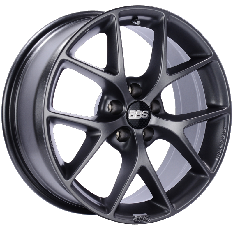 BBS SR 18x8 5x112 ET21 CB66.5 Satin Grey Wheel - SR032SG by BBS - front view