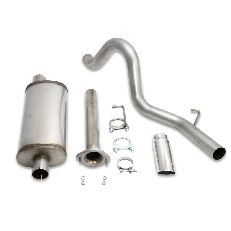 JBA 04-06 Jeep Wrangler LJ 2.4L/4.0L 304SS Single Rear Exit Cat-Back Exhaust - 30-1541 for 2004-2006 Jeep Wrangler - front vi