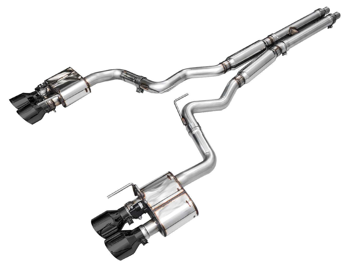 AWE 2024 Ford Mustang GT Fastback S650 RWD SwitchPath Catback Exhaust w/ Quad Diamond Black Tips - 3025-43650