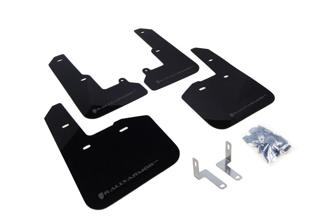 Rally Armor 15-19 Subaru Legacy Black UR Mud Flap w/ Grey Logo - MF34-UR-BLK/GRY for 2015-2019 Subaru Legacy - front view