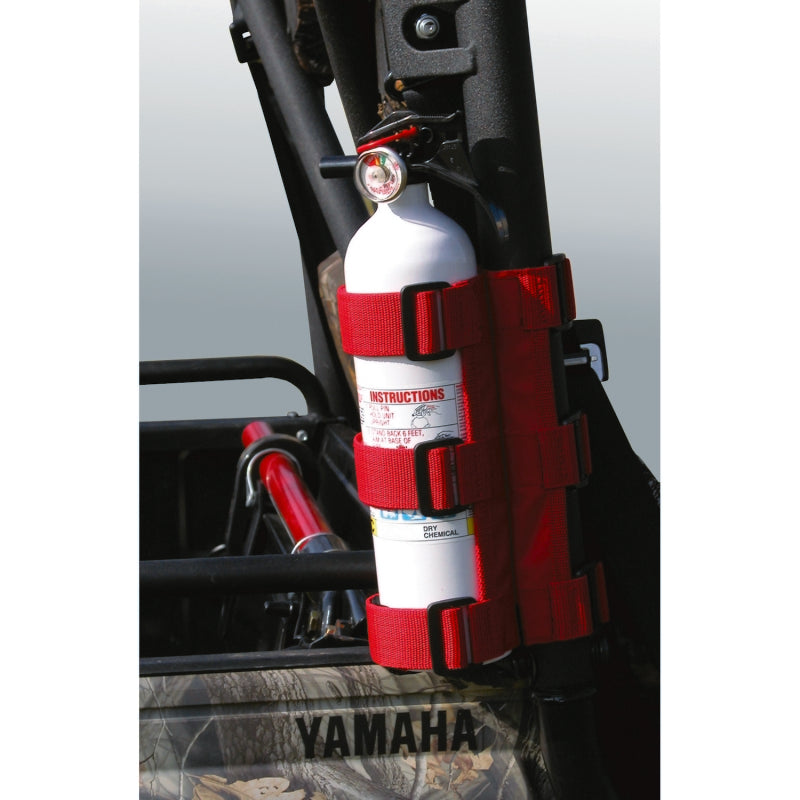 Rugged Ridge Fire Extinguisher Holder Red - 63305.20 for 1959-1983 Jeep CJ5 - front view