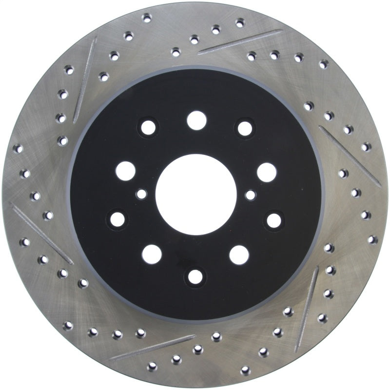 StopTech 5/93-98 Toyota Supra Right Rear Slotted & Drilled Rotor - 127.44105R for 1993-2002 Toyota Supra - front view