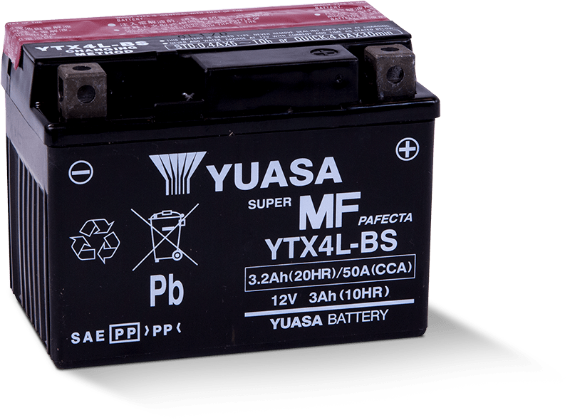 Yuasa YTX4L-BS Maintenance Free AGM 12 Volt Battery - YUAM62X4B for 2003-2020 Kawasaki KLX110