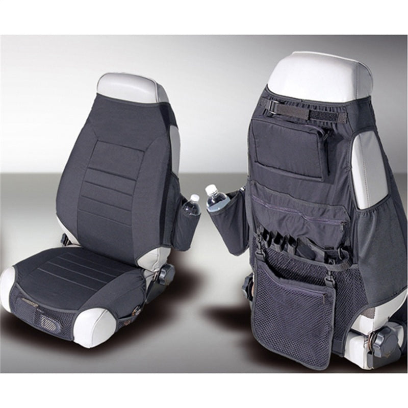 Rugged Ridge Fabric Seat Protectors Black 76-06 Jeep CJ / Jeep Wrangler - 13235.01 for 1987-2006 Jeep Wrangler - front view