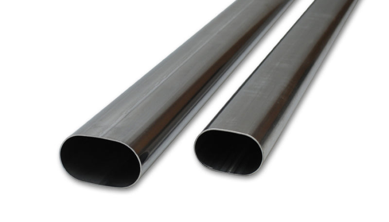 Vibrant 3in Oval (Nominal Size) T304 SS Straight Tubing (16 ga) - 5 foot length - 13182 by Vibrant - front view