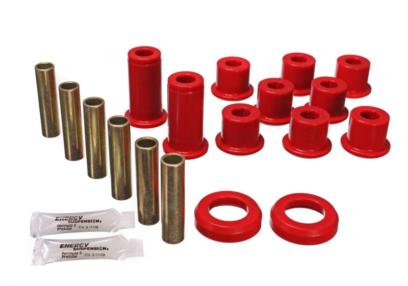 Energy Suspension 82-04 GM S-10/S-15 Pickup 2WD / 82-04 S-10 Blazer Red Rear Leaf Spring Bushing Set - 3.2129R for 1982-2004