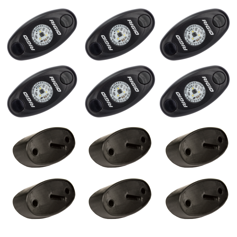 Rigid Industries Rock Light Kit- Cool White (6 lights) - 400253 by Rigid Industries - front view