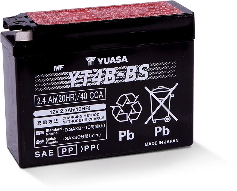 Yuasa YT4B-BSMaintenance Free AGM 12 Volt Battery - YUAM62T4B for 2015-2018 Yamaha SR400