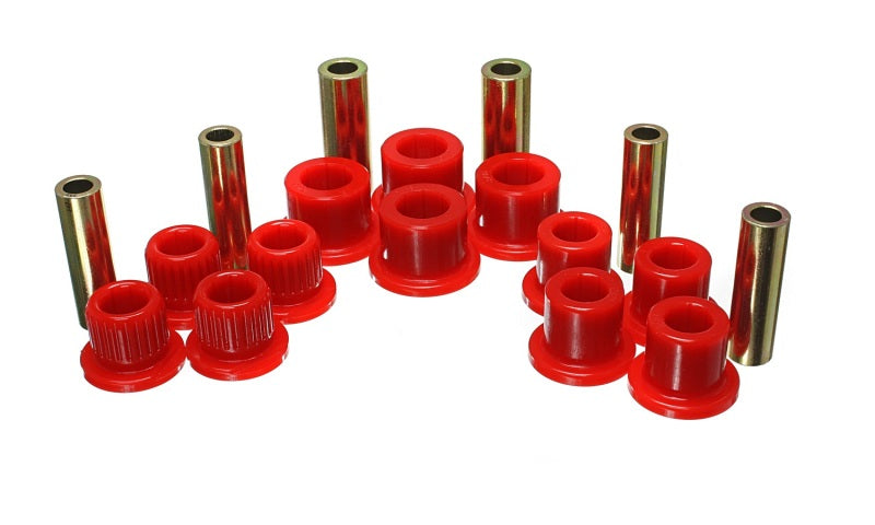 Energy Suspension 99-04 Ford F-350 2wd/F-250 SD 4wd/F-350 4wd Red Rear Leaf Spring Bushing Set - 4.2147R for 1999-2007 Ford F