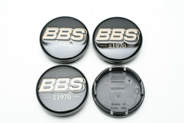 BBS LOGO Center Cap Set 56mm Black/White-Gold EST. 1970 - HW58071040.4 by BBS