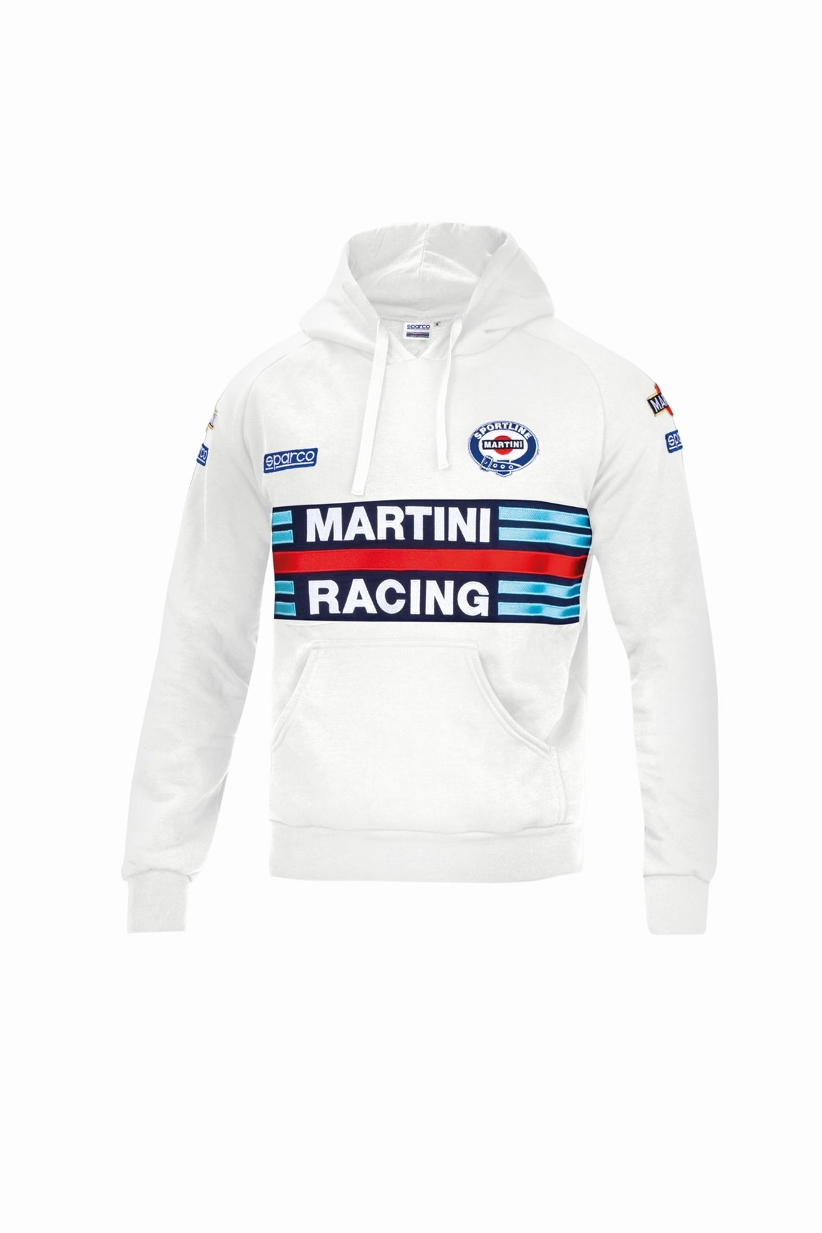 Sparco Hoodie Martini Stripes Large - White - 01340MRBI3L