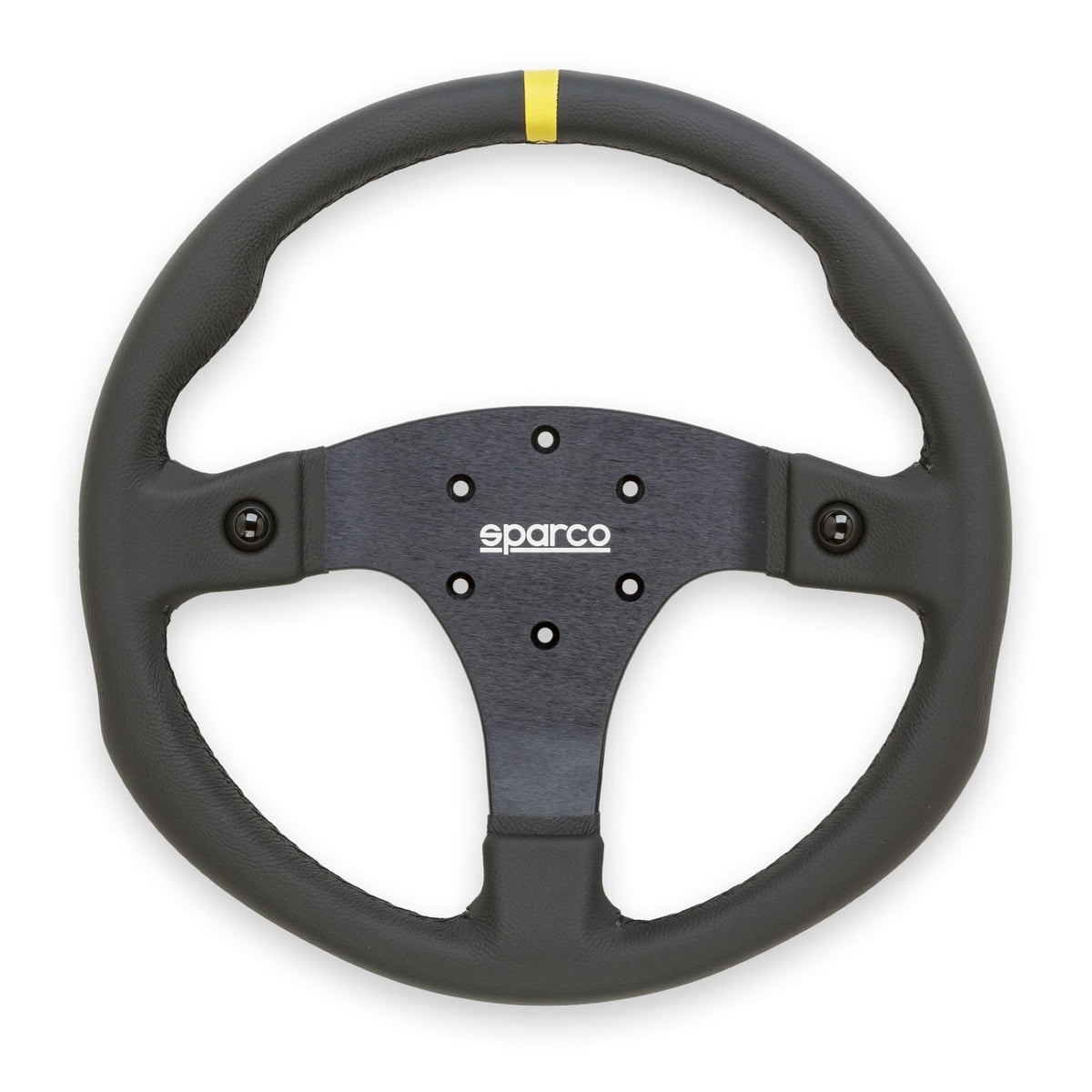 Sparco Steering Wheel R330B Leather w/ Button - 015R330PLO