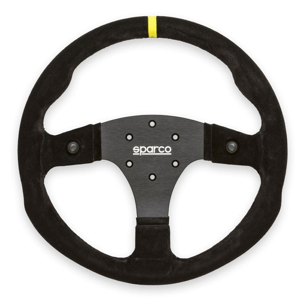 Sparco Steering Wheel R350B Suede w/ Button - 015R350PSO