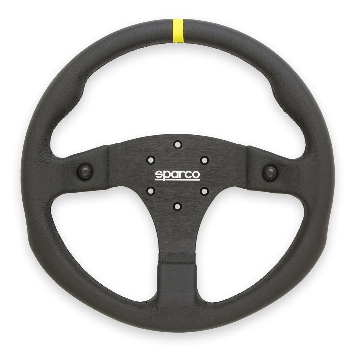 Sparco Steering Wheel R350B Leather w/ Button - 015R350PLO