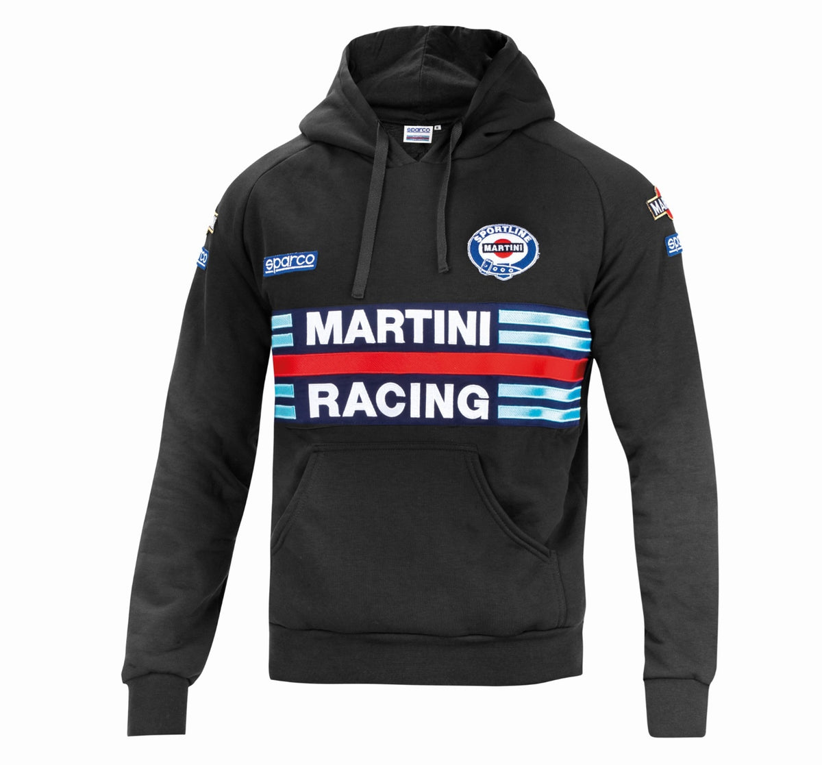 Sparco Hoodie Martini Stripes Large - White - 01340MRBI3L