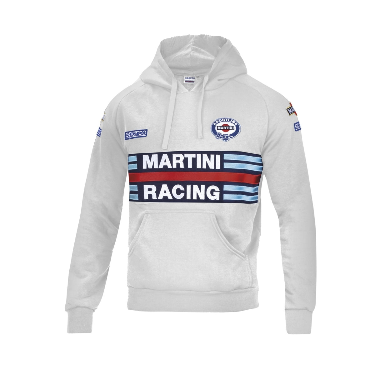 Sparco Hoodie Martini Stripes XXL - White - 01340MRBI5XXL