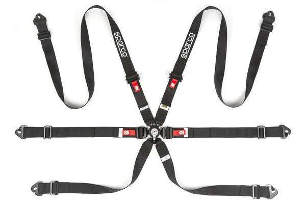 Sparco Belt H-2 PD 6-Point 2in Harness - Black - BRN0002B0K0100N