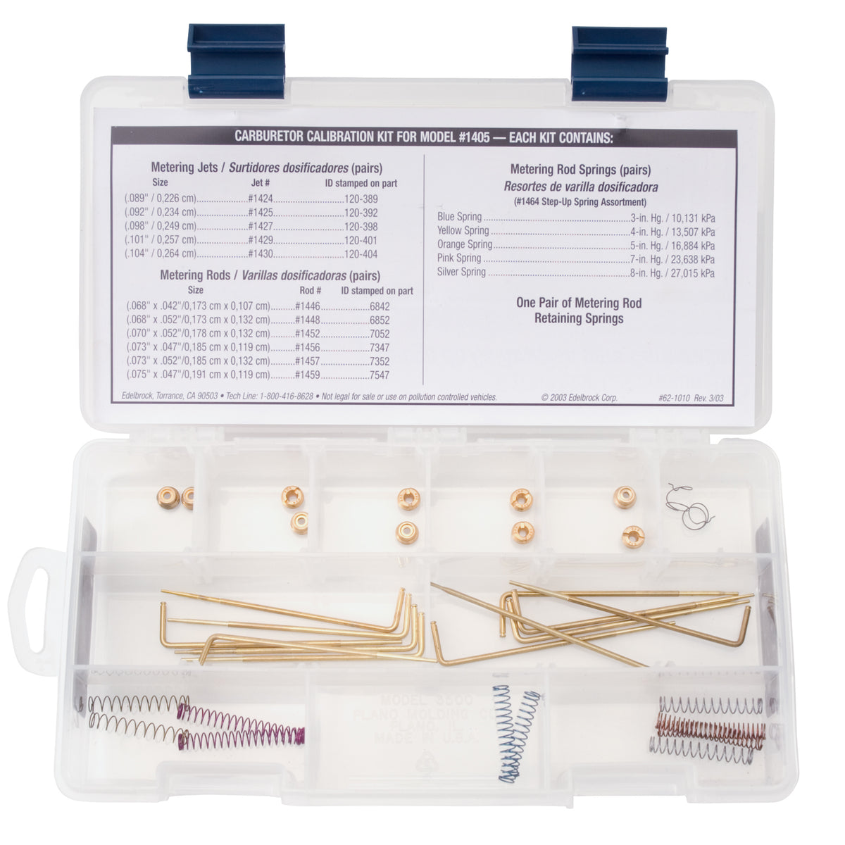 Edelbrock Jet / Rod Kit for 1405 - 1479