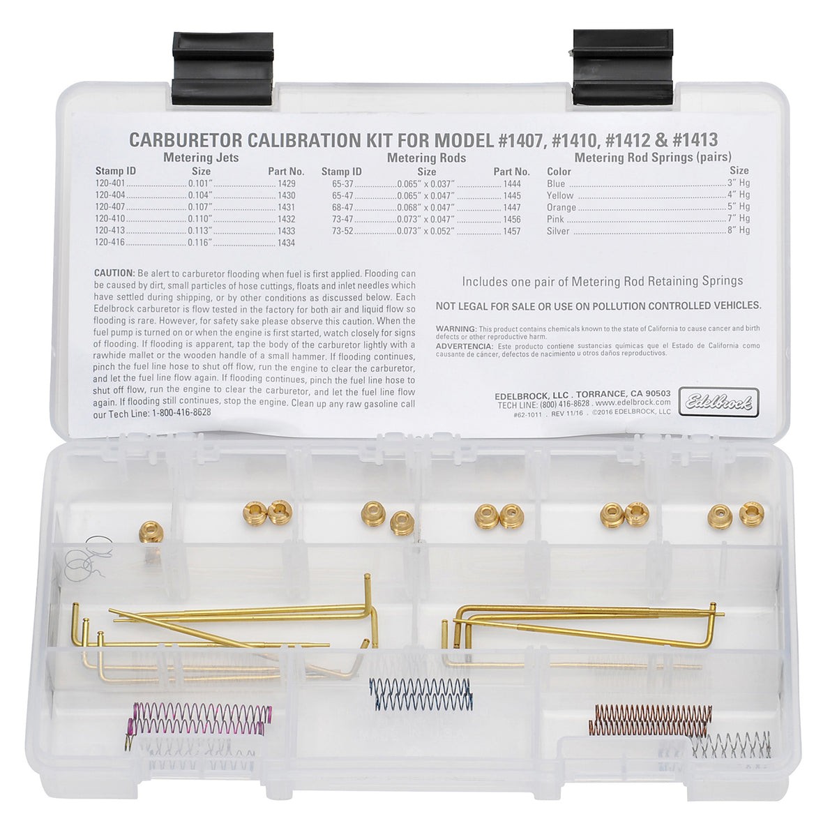 Edelbrock Jet / Rod Kit for 1407/1410/1412/1413 - 1480