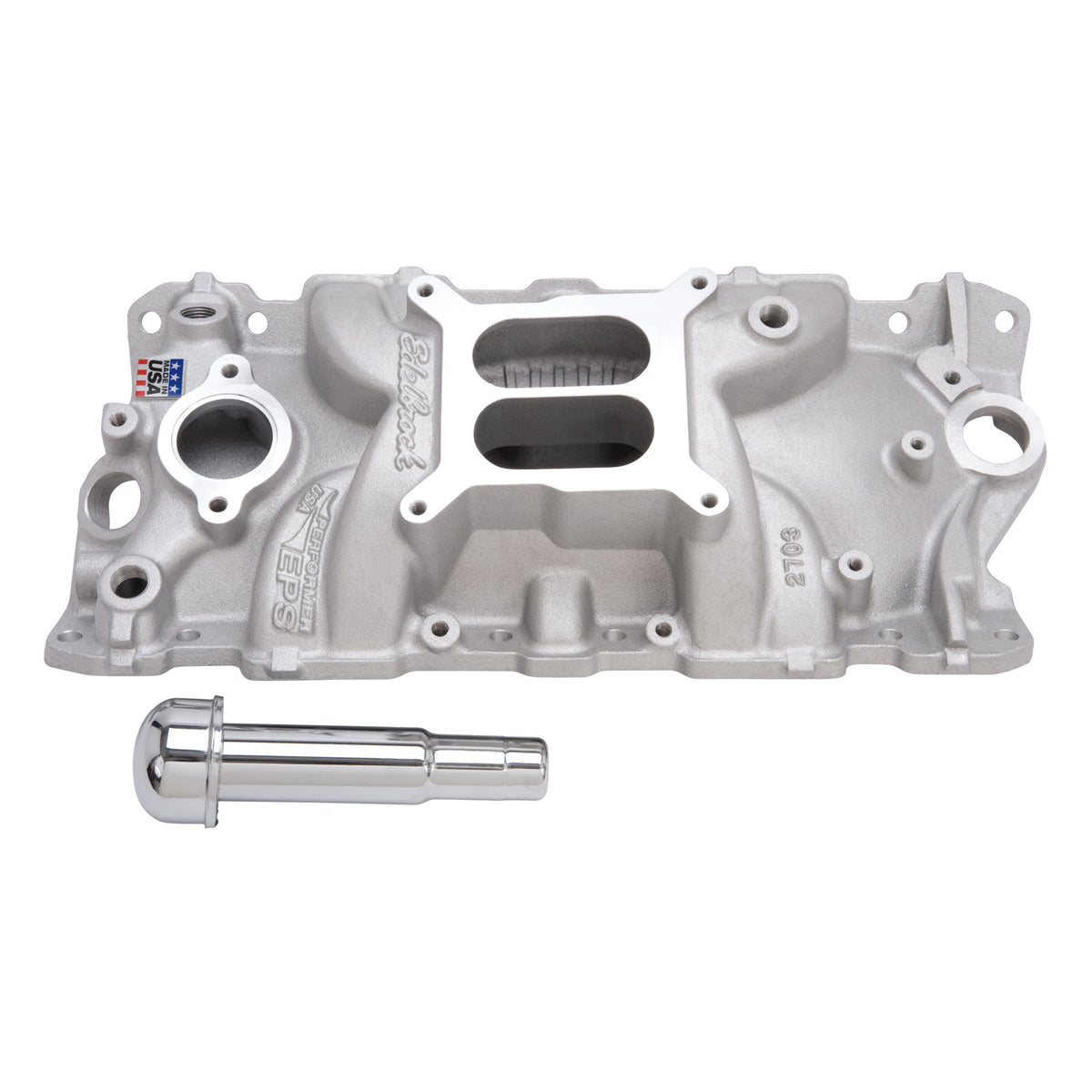 Edelbrock Intake Manifold Performer Eps w/ Oil Fill Tube And Breather for Small-Block Chevy - 2703