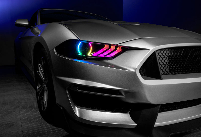 Oracle 18-21 Ford Mustang Dynamic DRL w/ Halo Kit & Sequential Turn Signal - ColorSHIFT SEE WARRANTY - 1446-332