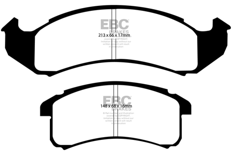 EBC 94-95 Buick Regal 3.1 Ultimax2 Rear Brake Pads - UD508 for 1992-1996 Cadillac Eldorado - front view
