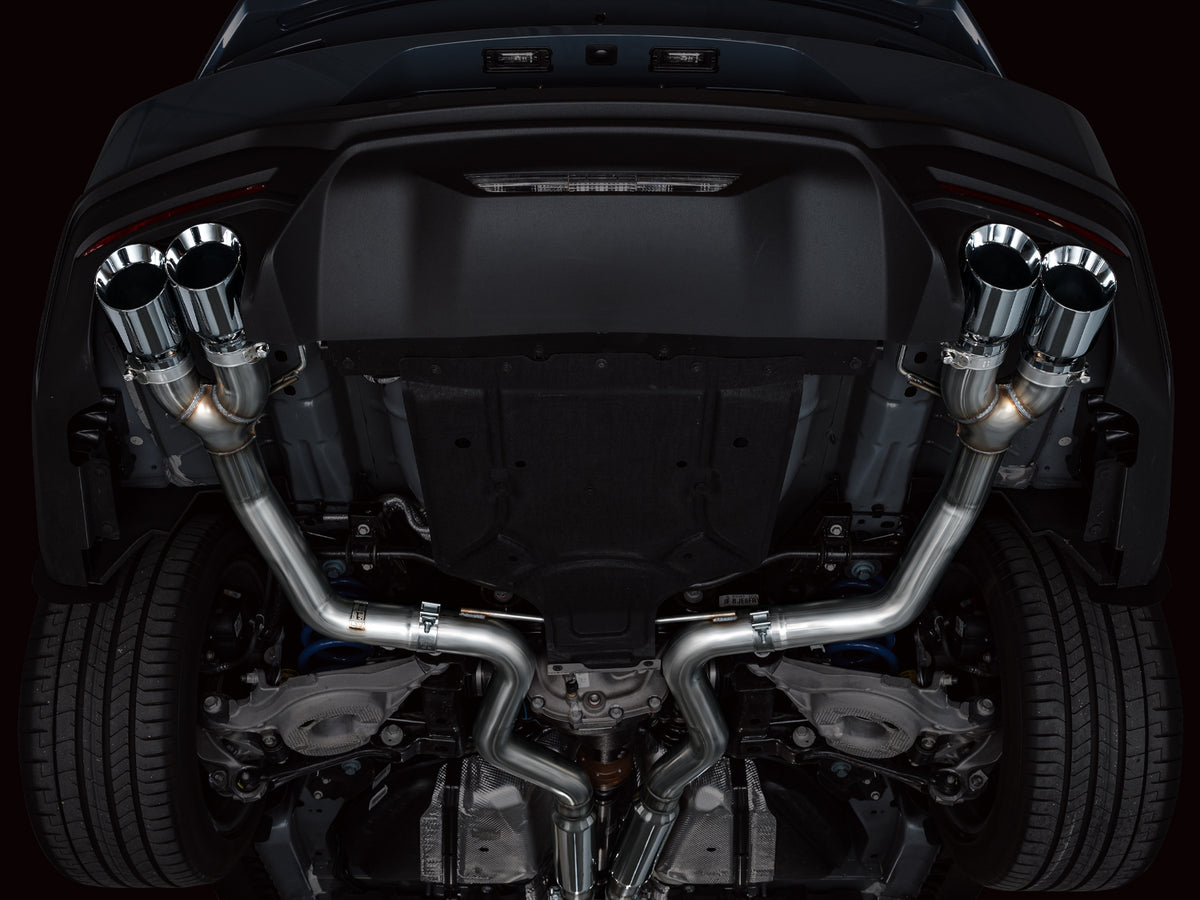 AWE 2024 Ford Mustang GT Fastback S650 RWD Track Edition Catback Exhaust w/ Quad Chrome Silver Tips - 3020-42650