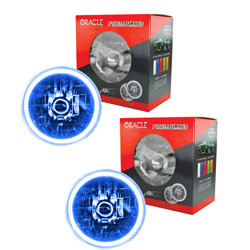 Oracle Lighting 97-06 Jeep Wrangler TJ Pre-Assembled LED Halo Headlights SEE WARRANTY - 7081-002