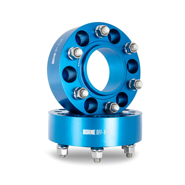 Borne Off-Road Wheel Spacers - 6x135 - 87.1 - 38 - M14 - Blue - BNWS-007-380BL by Borne Off-Road - front view