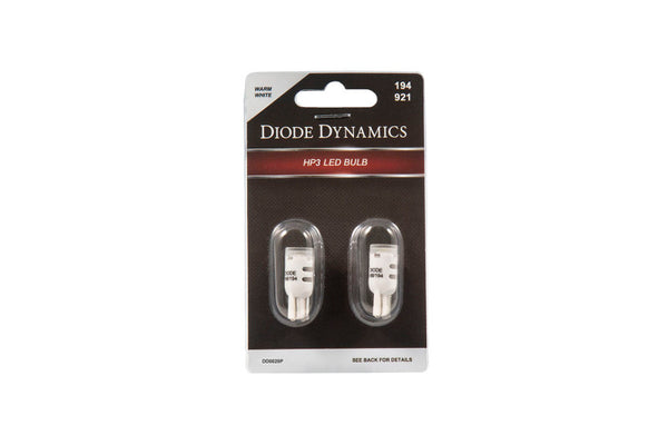 Diode Dynamics 194 LED Bulb HP3 LED Warm - White Short (Pair) - DD0327P for 2018-2026 Ford F 150 - front view