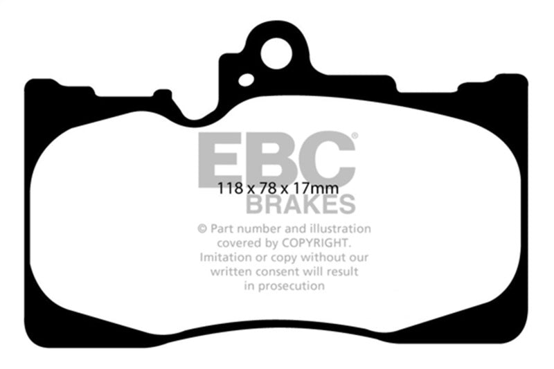 EBC 06-07 Lexus GS300 3.0 Ultimax2 Rear Brake Pads - UD1113 for 2006-2018 Lexus IS - front view