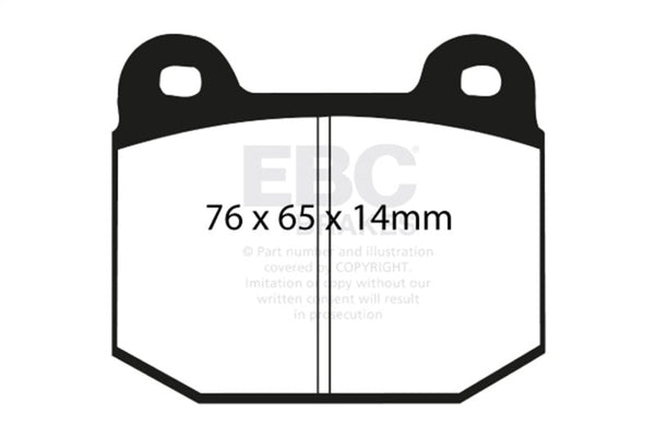 EBC 03-04 Infiniti G35 3.5 (Manual) (Brembo) Greenstuff Rear Brake Pads - DP21537 for 2017-2022 Subaru BRZ - front view