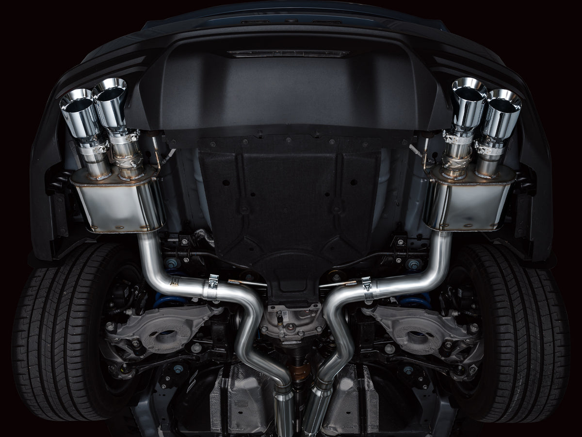 AWE 2024 Ford Mustang GT Fastback S650 RWD SwitchPath Catback Exhaust w/ Quad Chrome Silver Tips - 3025-42650
