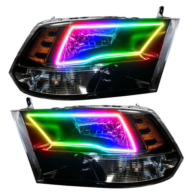 Oracle 09-17 RAM 1500 Quad Pre-Assembled Headlights - Black Housing - w/o Controller SEE WARRANTY - 7121-334