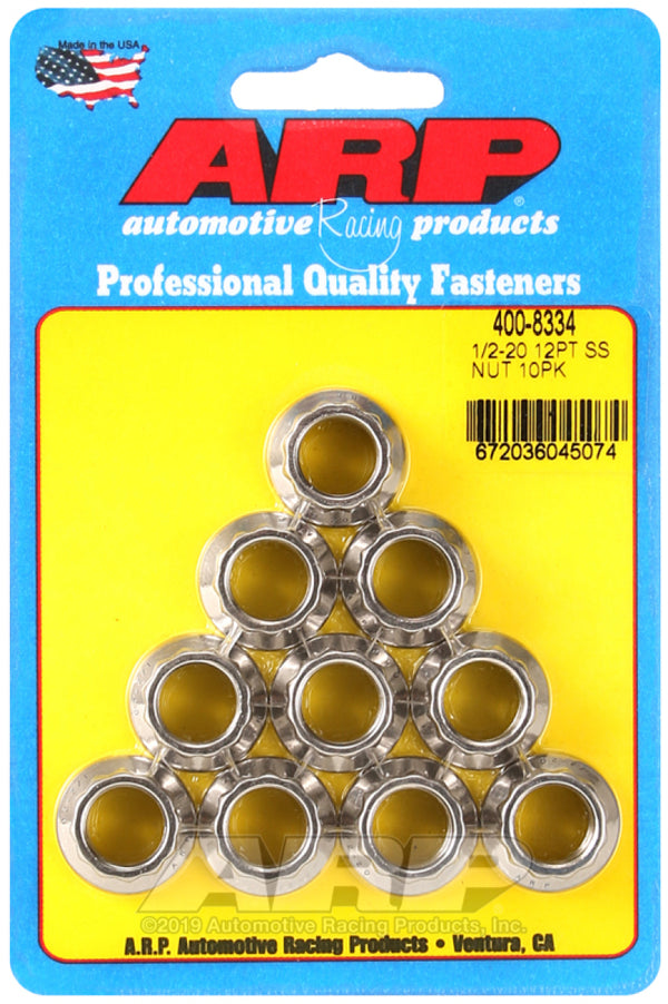 ARP 9/16-18 SS 12pt nut kit - 400-8335