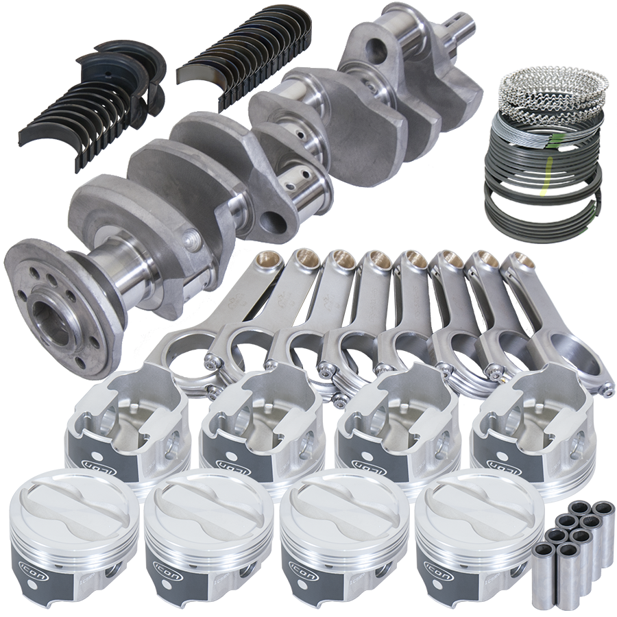 Eagle Chevy 350 3.750in Crank 5.700in H-Beam -18cc 4.030in Pistons Balanced Assembly - B12304030 - front view