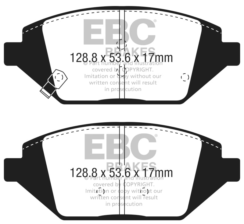 EBC 2016+ Chevrolet Spark 1.4L Greenstuff Front Brake Pads - DP23058